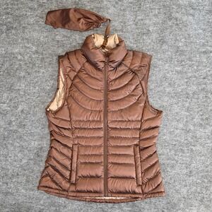 Bernardo Vest Womens Small Brown Goose Down Puffer Quilted Outdoors Lightweight‎